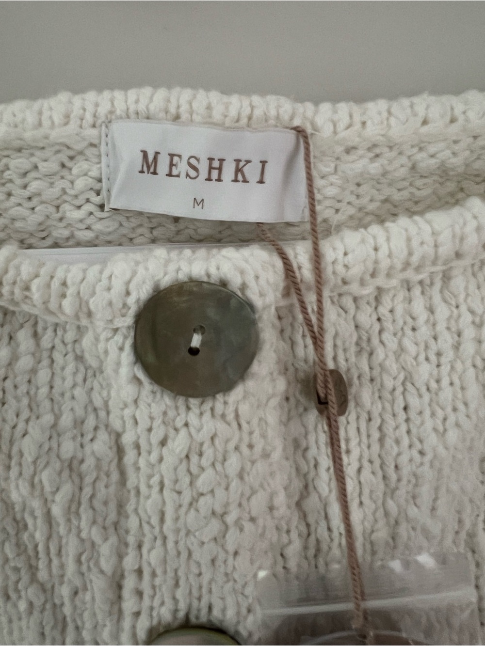 NWT MESHKI Mackie Boucle Longline Vest, White, Medium - Picture 3 of 7